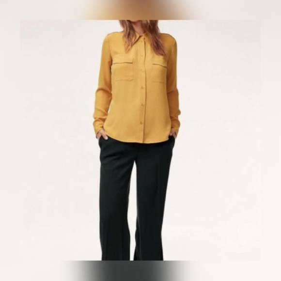 Babaton Tops - Aritzia Babaton Harrison Acacia Button-Down Matte-Satin Shirt